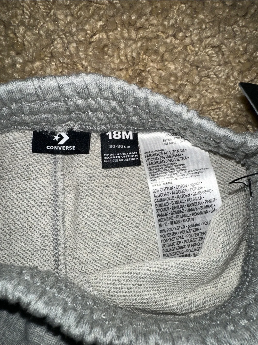 NWT Converse Gray Sweatpants (18 Months)
